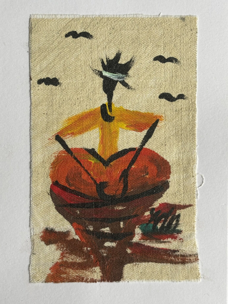 Femme Assise en Orange (Kpalimé, Togo)