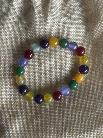 Bracelet en pierre cristal multicolore – Artisanat du Togo